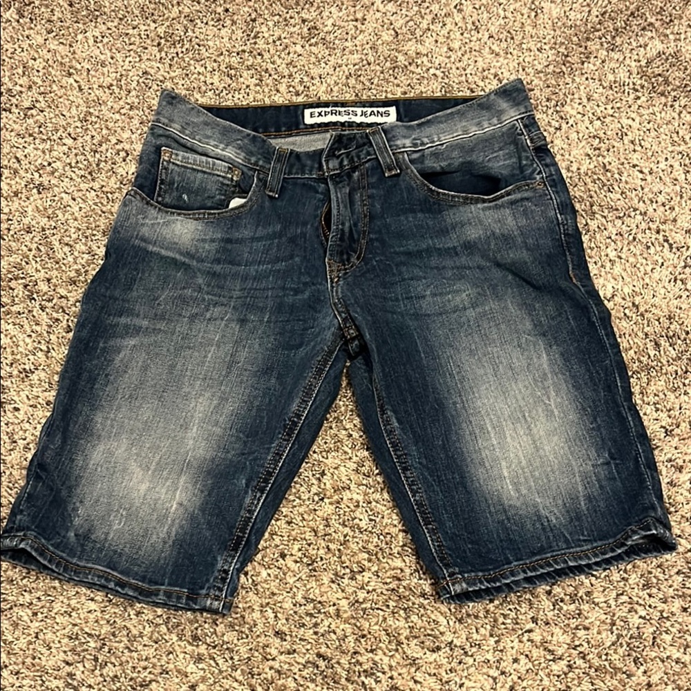 Express Men's Blue Denim Shorts